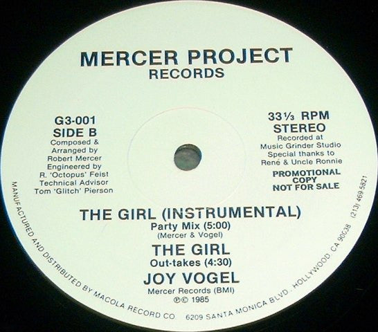 Joy Vogel : The Girl (12", Promo)