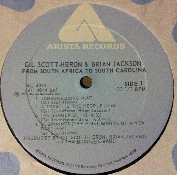 Gil Scott-Heron And Brian Jackson* : From South Africa To South Carolina (LP, Album, PRC)