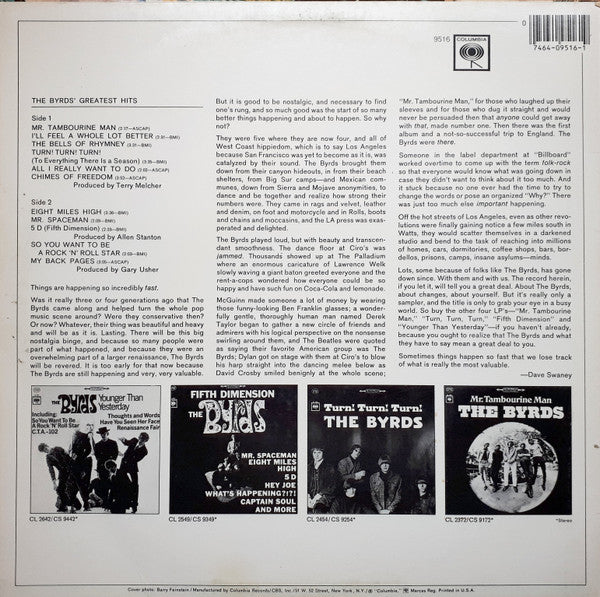 The Byrds : Greatest Hits (LP, Comp, RE, Car)