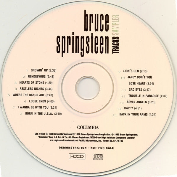 Bruce Springsteen : Tracks Sampler (HDCD, Promo, Smplr)