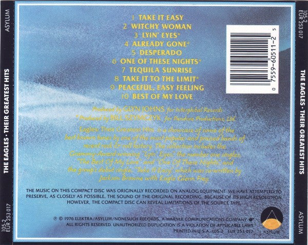 Eagles : Their Greatest Hits 1971-1975 (CD, Album, Comp, RE)