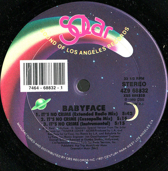 Babyface : It's No Crime (12")