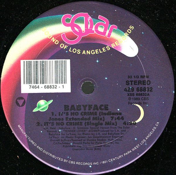 Babyface : It's No Crime (12")