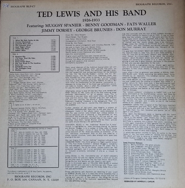 Ted Lewis And His Orchestra : Ted Lewis' Orchestra 1926-1933 (LP, Comp)