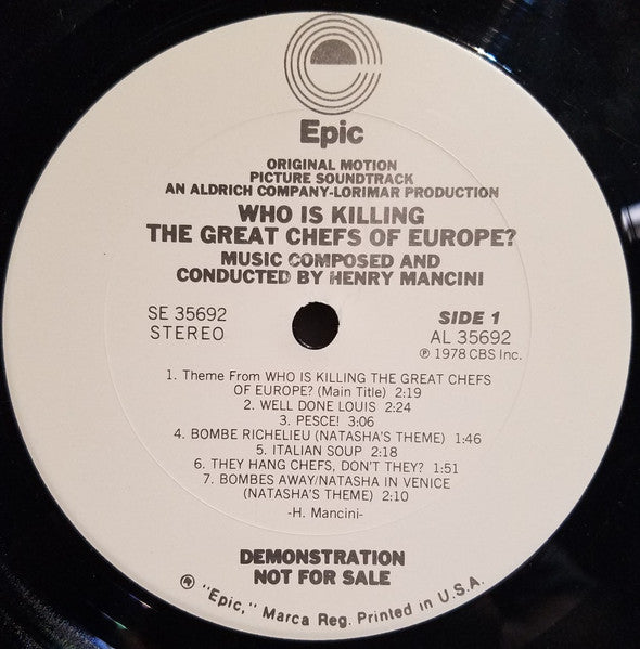 Henry Mancini : Who Is Killing The Great Chefs Of Europe? (LP, Album, Promo)