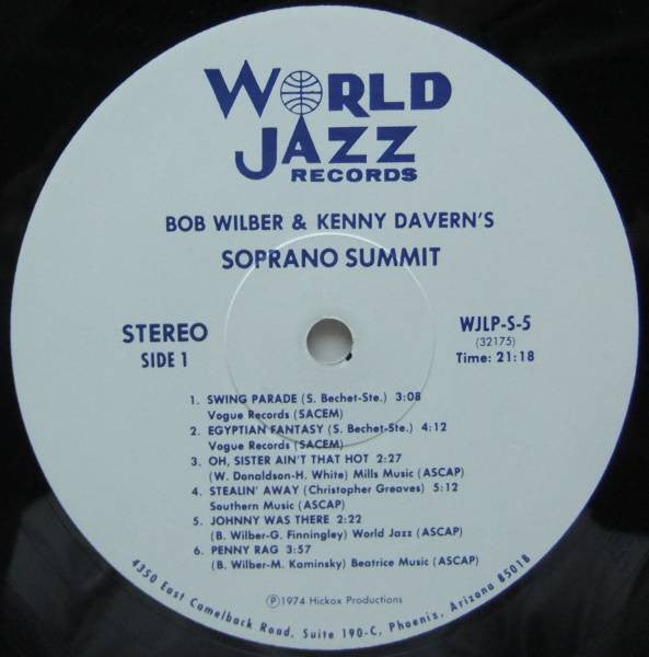 Bob Wilber & Kenny Davern : Soprano Summit (LP, Album, RE)