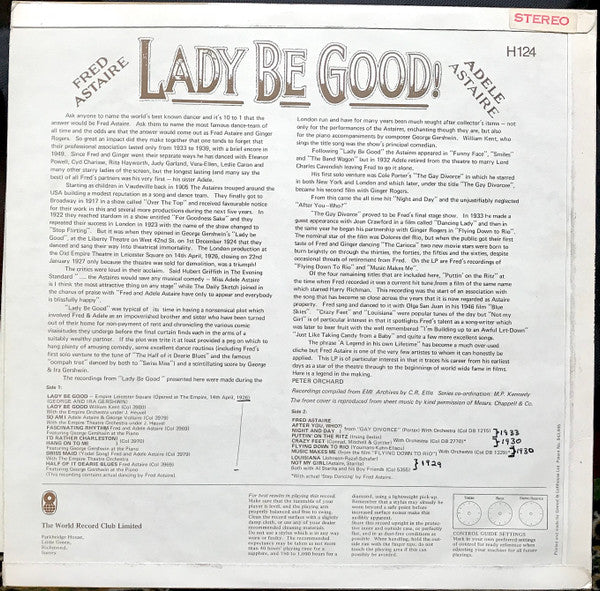 Fred Astaire And Adele Astaire : Lady Be Good! (LP, Comp, Mono)