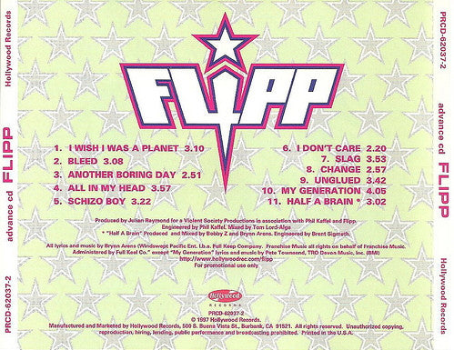 Flipp : Flipp (CD, Advance, Album, Promo, Blu)