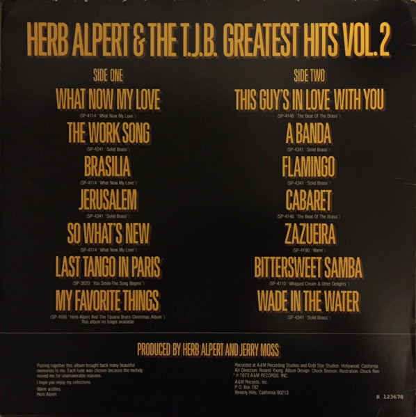 Herb Alpert & The Tijuana Brass : Greatest Hits Vol. 2 (LP, Comp)