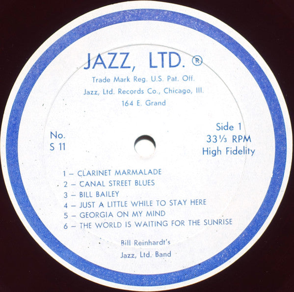 Bill Reinhardt : Reinhardt! Reinhardt!! Where Were You Last Night? "At Jazz, Ltd. Of Course" (LP, Album, Mono, Red)