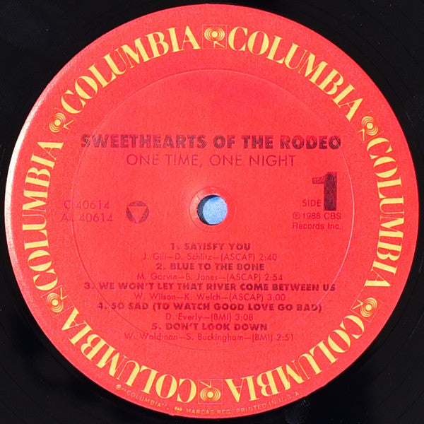 Sweethearts Of The Rodeo : One Time, One Night (LP, Album)