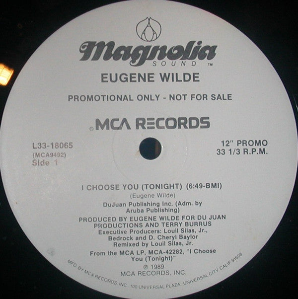 Eugene Wilde : I Choose You (Tonight) (12", Single, Promo, Pin)