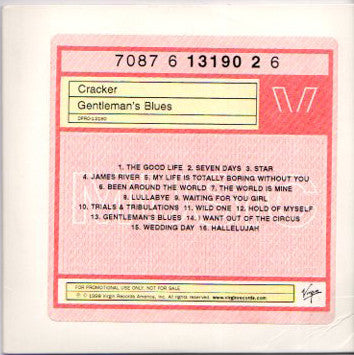 Cracker : Gentleman's Blues (CD, Advance, Album, Promo)