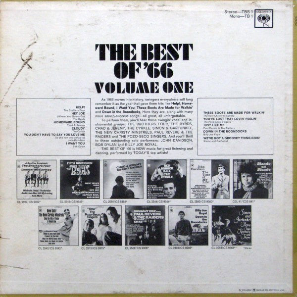Various : The Best Of '66: Volume One (LP, Comp)