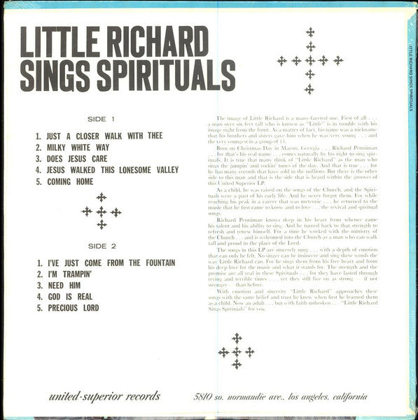 Little Richard : Little Richard Sings Spirituals (LP, Album, RE)
