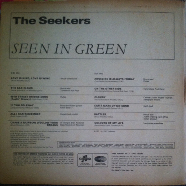 The Seekers : Seekers Seen In Green (LP, Album, Gat)