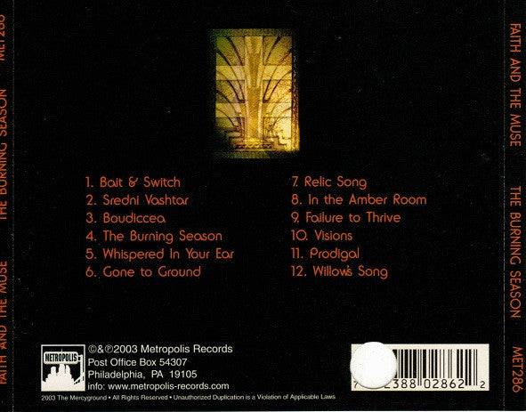 Faith And The Muse : The Burning Season (CD, Album)