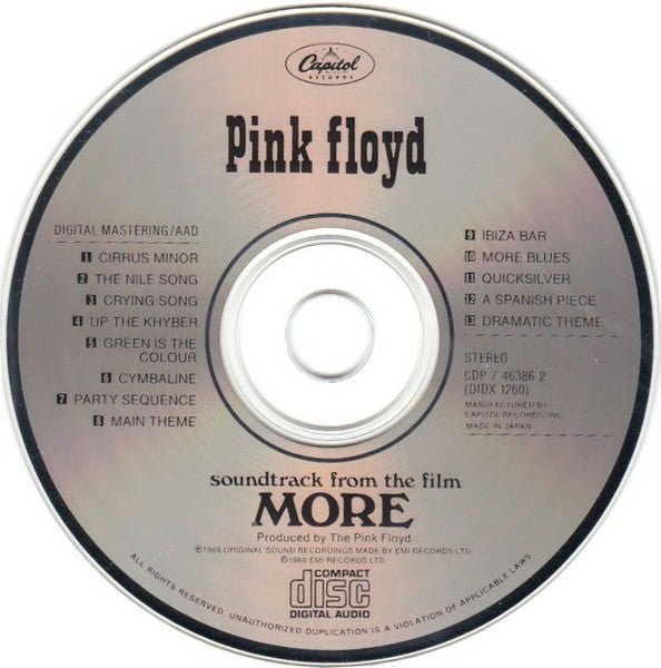 Pink Floyd : Soundtrack From The Film More (CD, Album, RE)