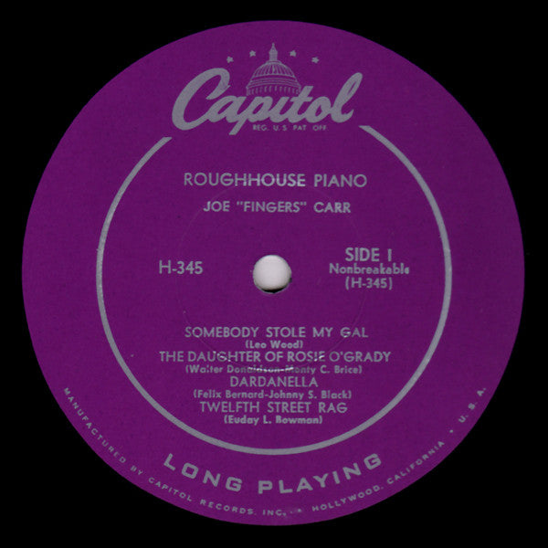 Joe "Fingers" Carr : Rough House Piano (10", Mono, RP)