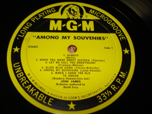 Joni James : Among My Souvenirs (LP, Album, Mono)