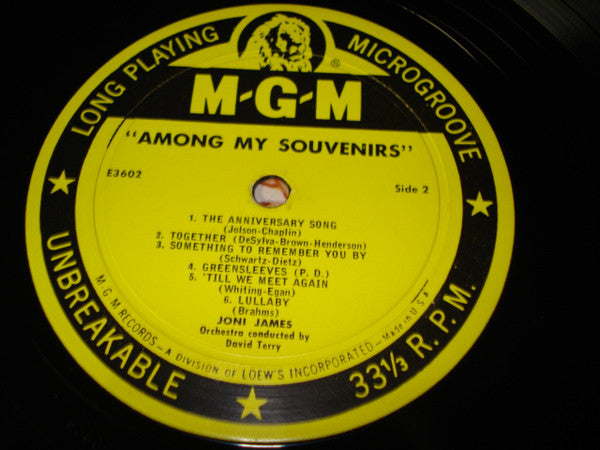 Joni James : Among My Souvenirs (LP, Album, Mono)