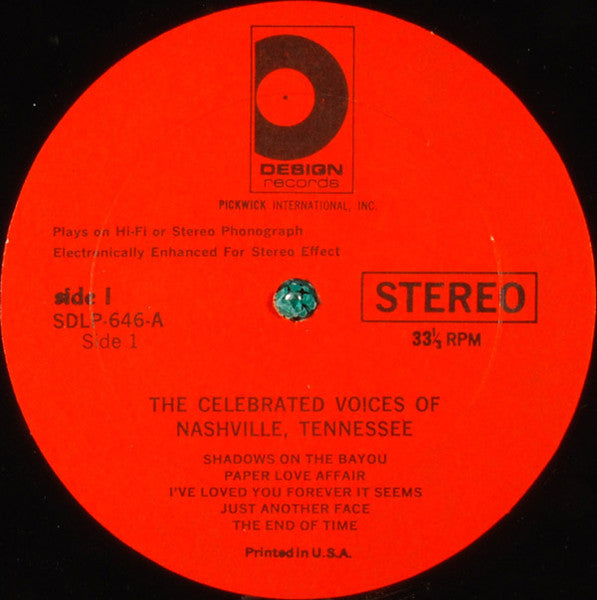 Various : The Celebrated Voices Of Nashville, Tennessee (LP, Comp)