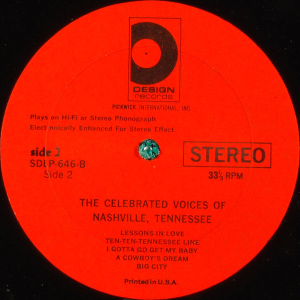 Various : The Celebrated Voices Of Nashville, Tennessee (LP, Comp)