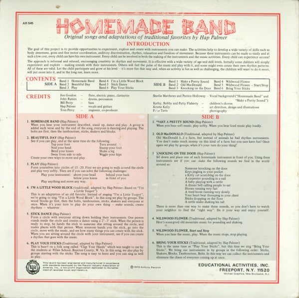 Hap Palmer : Homemade Band (LP, Album, Gat)