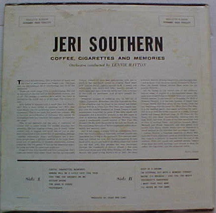 Jeri Southern : Coffee, Cigarettes & Memories (LP, Album)