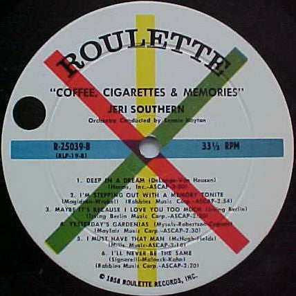 Jeri Southern : Coffee, Cigarettes & Memories (LP, Album)