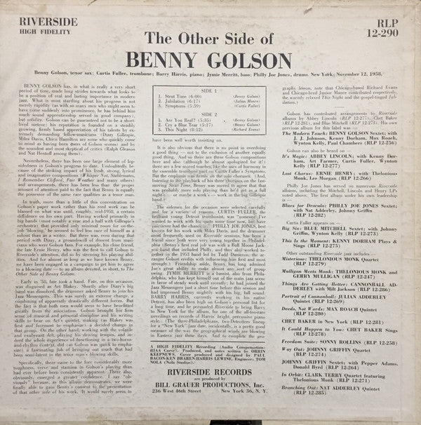 Benny Golson : The Other Side Of Benny Golson (LP, Album, Mono)