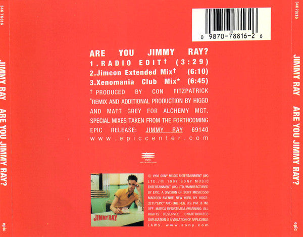 Jimmy Ray : Are You Jimmy Ray? (CD, Single)