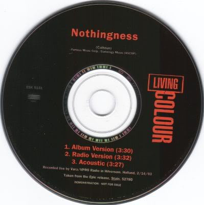 Living Colour : Nothingness (CD, Single, Promo)