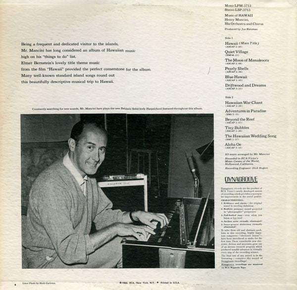 Henry Mancini, And His Orchestra And Chorus* : Music Of Hawaii (LP, Album, Mono)