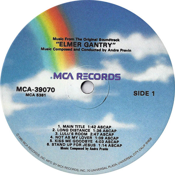 André Previn : Elmer Gantry (Music From The Original Soundtrack) (LP, Album, RE)