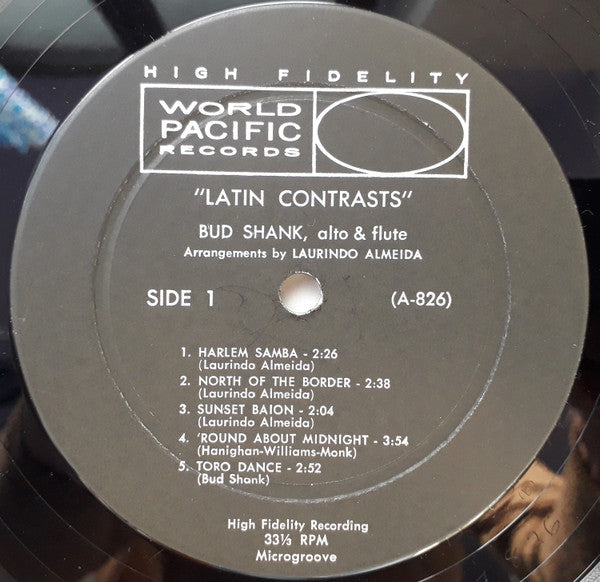 Bud Shank : Latin Contrasts (LP, Album, Mono)