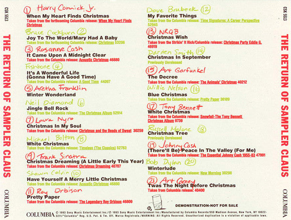 Various : The Return Of Sampler Claus (CD, Promo, Smplr)