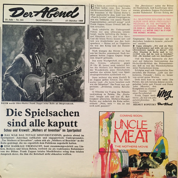 The Mothers : Mothermania (The Best Of The Mothers) (LP, Comp)