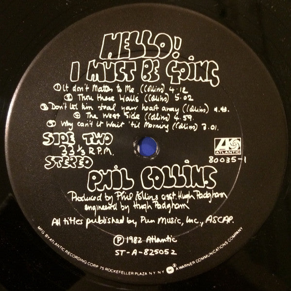 Phil Collins : Hello, I Must Be Going! (LP, Album, Club)