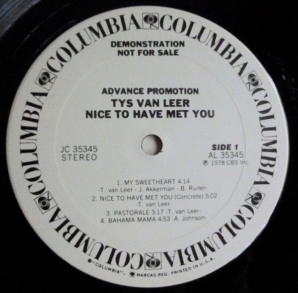 Thijs Van Leer : Nice To Have Met You (LP, Album, Promo, Ter)