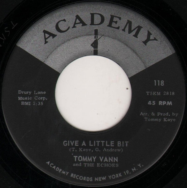 Tommy Vann And The Echoes : Too Young (7", Single)