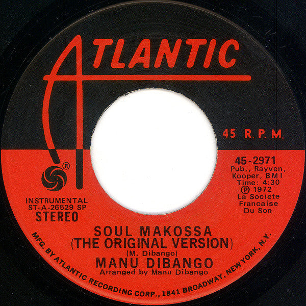 Manu Dibango : Soul Makossa (The Original Version) (7", Single, SP )