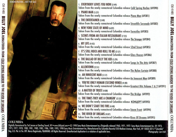 Billy Joel : Remastered: From Cold Spring Harbor To The River Of Dreams (CD, Comp, Promo, RM)