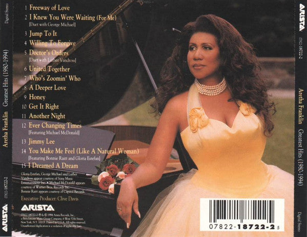 Aretha Franklin : Greatest Hits (1980-1994) (CD, Comp, HMG)