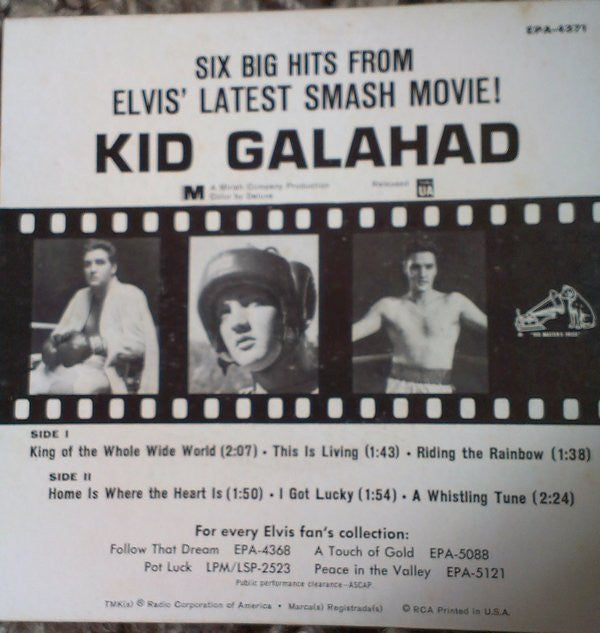 Elvis Presley : Elvis Presley In Kid Galahad (7", EP, Roc)