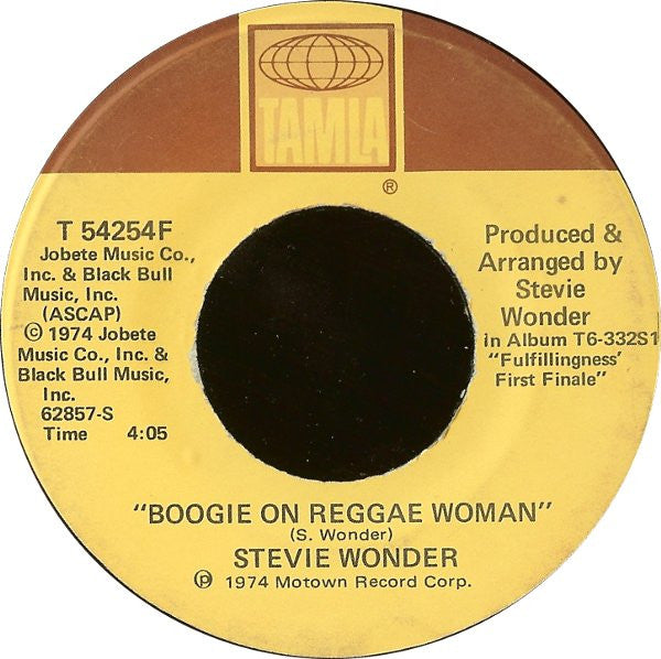 Stevie Wonder : Boogie On Reggae Woman (7")