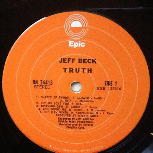 Jeff Beck : Truth (LP, Album, RE)