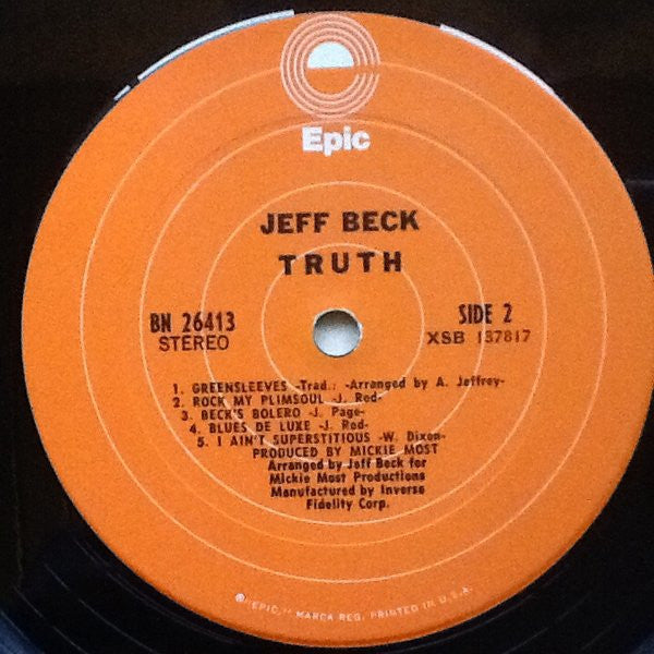 Jeff Beck : Truth (LP, Album, RE)