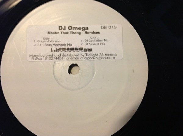 DJ Omega : Shake That Thang Remixes (12", Promo, W/Lbl)