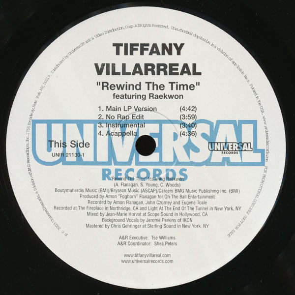 Tiffany Villarreal : Rewind The Time / You, Yourself & You (12", Promo)